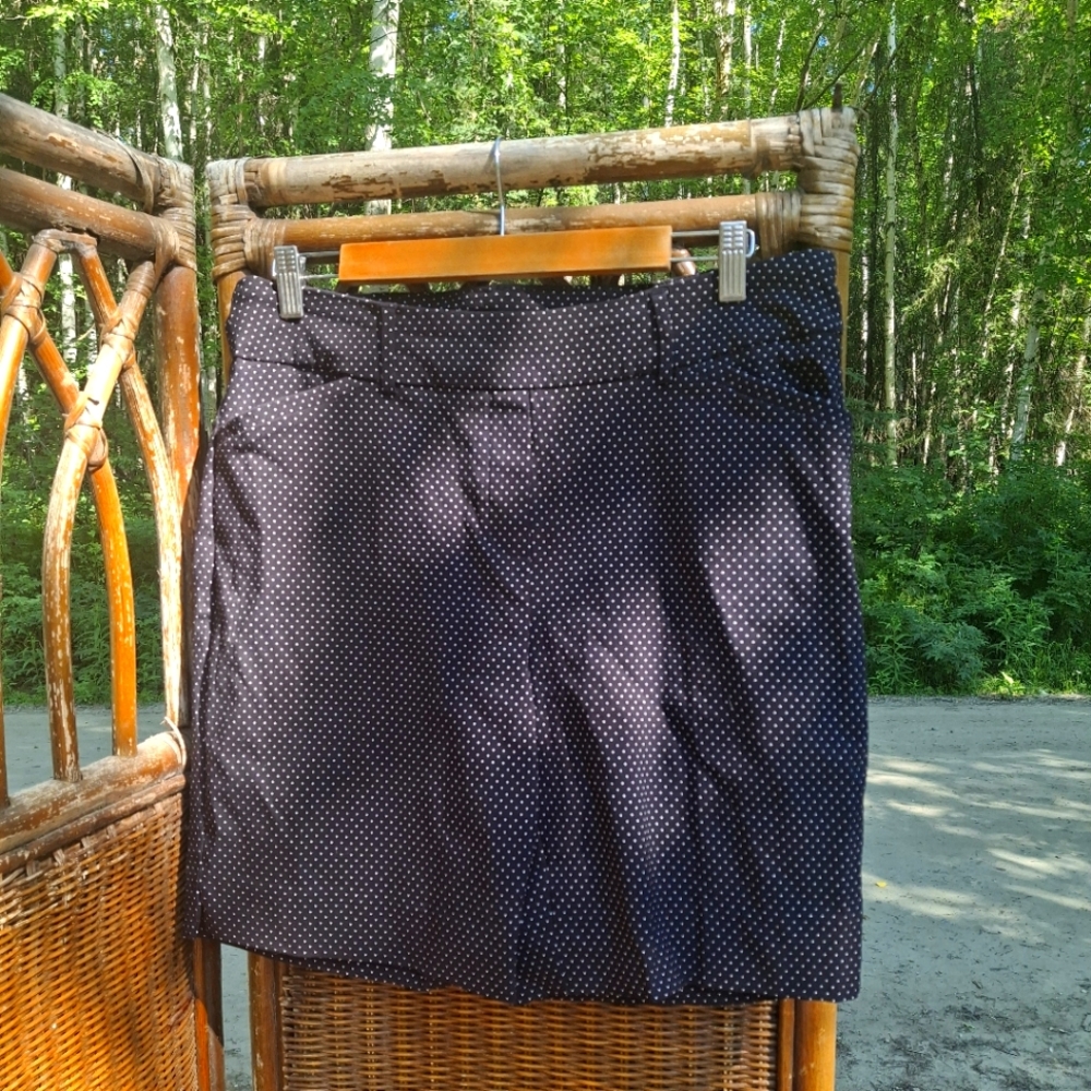 🍀3/15 Hilary Radley Navy Polka Dot Flat Front Shorts